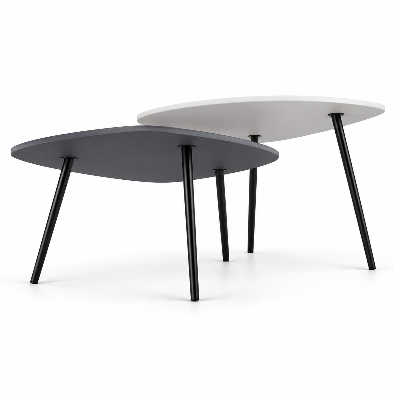 Modern Luxury White & Black MDF Coffee Table and End Tables with Durable Powder Coated Metal Frame detail 2