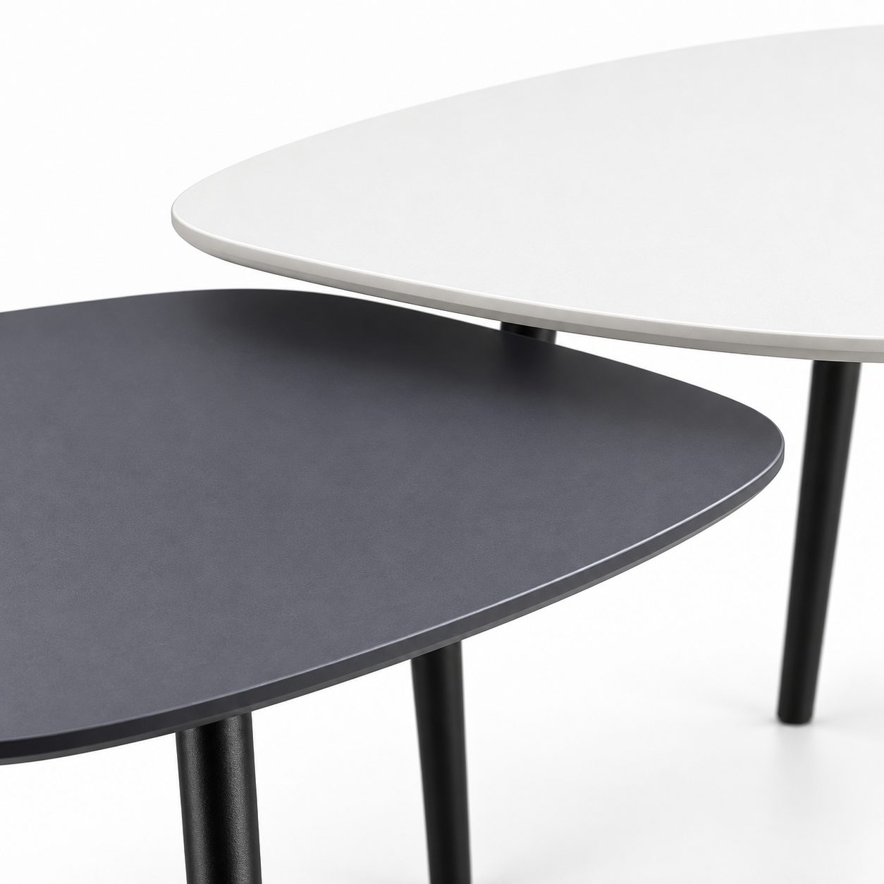 Modern Luxury White & Black MDF Coffee Table and End Tables with Durable Powder Coated Metal Frame detail 3