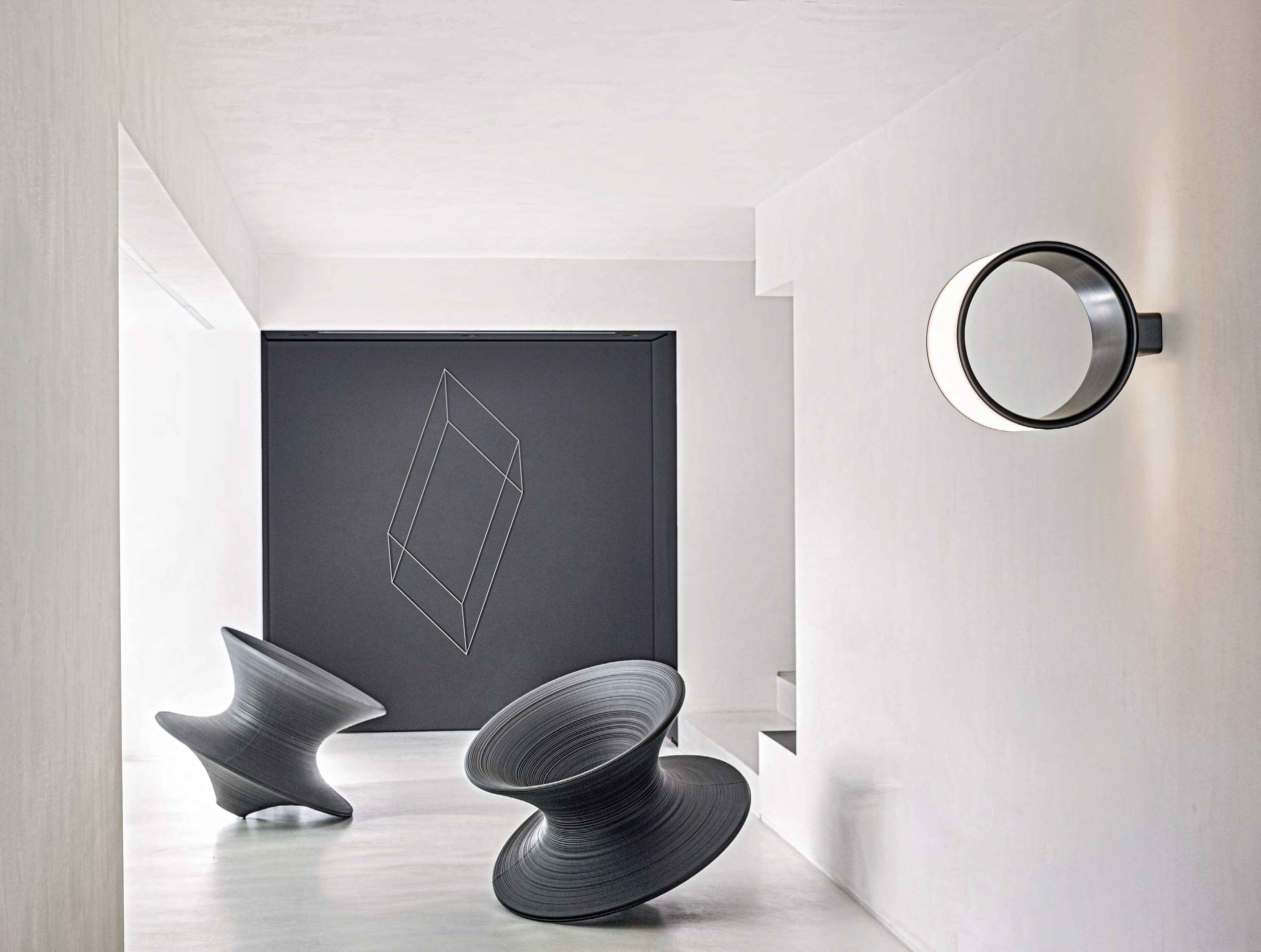 Modern custom school office desk layout with ergonomic chairs