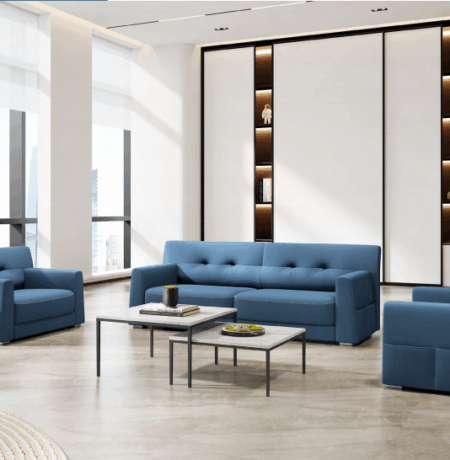 blue office sofa