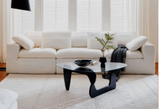 Modern office furniture in a spacious European office