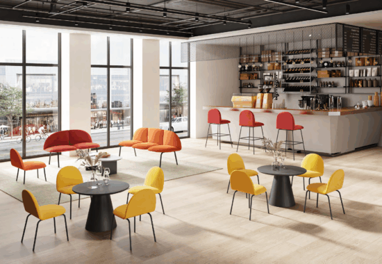 Factory production line for bulk office furniture