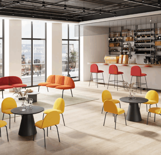 Rows of durable commercial-grade office chairs in a warehouse