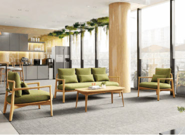Modern office interior with ergonomic furniture