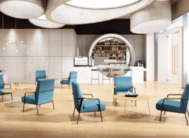 Infographic showing benefits of office dividers like reduced noise and increased focus