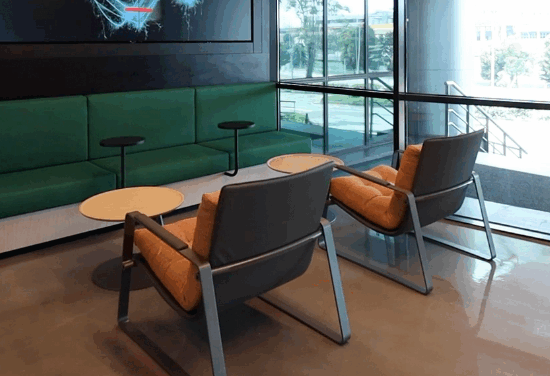 Close-up of durable conference chair upholstery