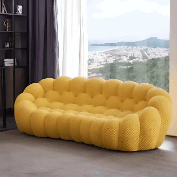 Modern office interior with various furniture types