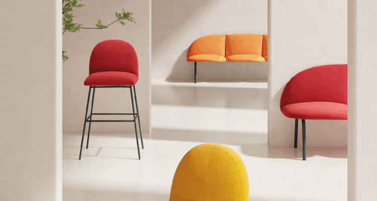 Close-up of an adjustable ergonomic office bar stool