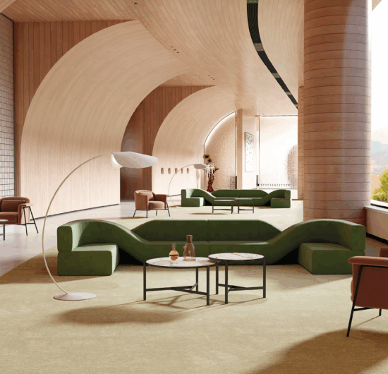 Modern office workstations in an open-plan office setting