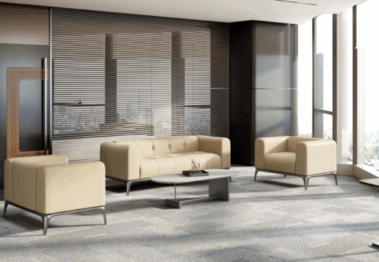 Modern office round table for collaboration