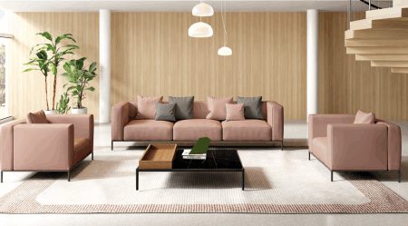 Factory floor showing various stages of office furniture manufacturing in China