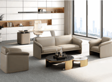 Wholesale office furniture warehouse with U-shaped desks ready for shipping