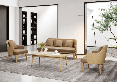 Modern office chairs lined up in a bright European office space