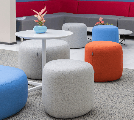 Modern office seminar room with multiple tables