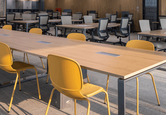 Different styles of commercial folding tables