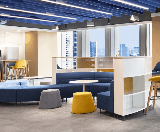 Compact, space-saving cafeteria tables and chairs